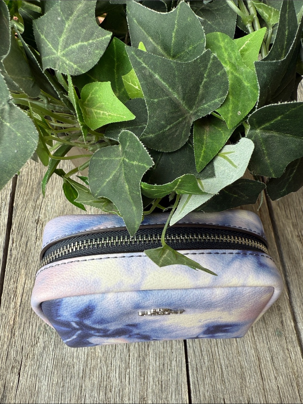 COACH Pastel Blue and Pink Tie-Dye Cosmetic Pouch - Picture 4 of 12